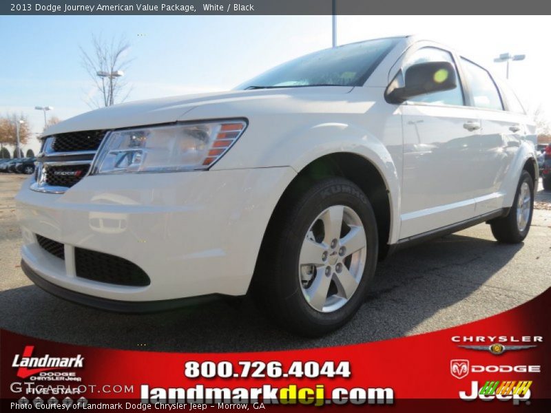 White / Black 2013 Dodge Journey American Value Package