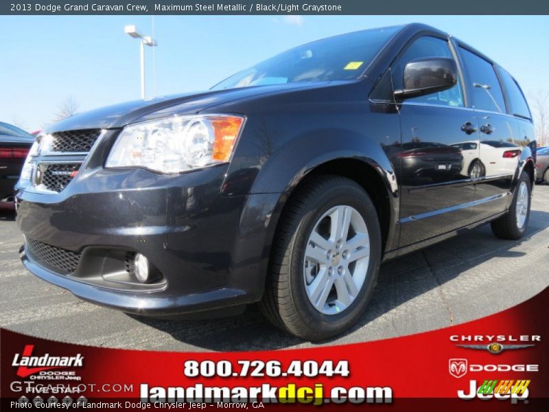 Maximum Steel Metallic / Black/Light Graystone 2013 Dodge Grand Caravan Crew