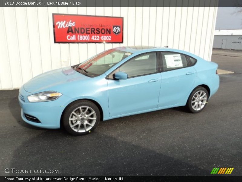 Laguna Blue / Black 2013 Dodge Dart SXT