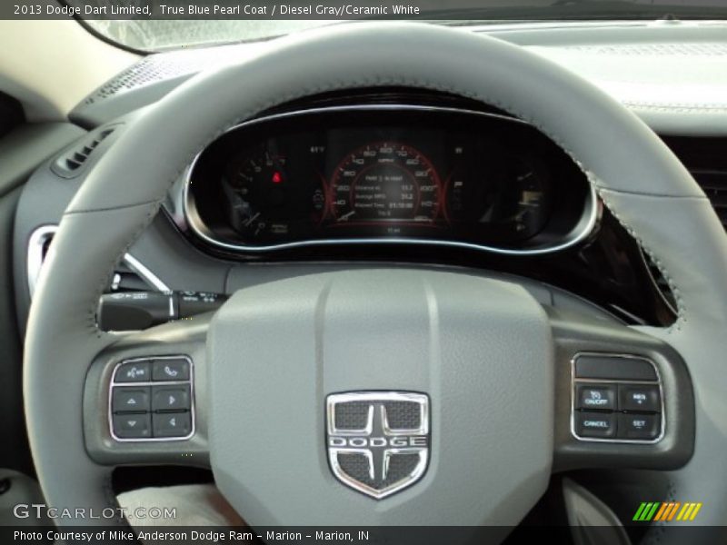 True Blue Pearl Coat / Diesel Gray/Ceramic White 2013 Dodge Dart Limited
