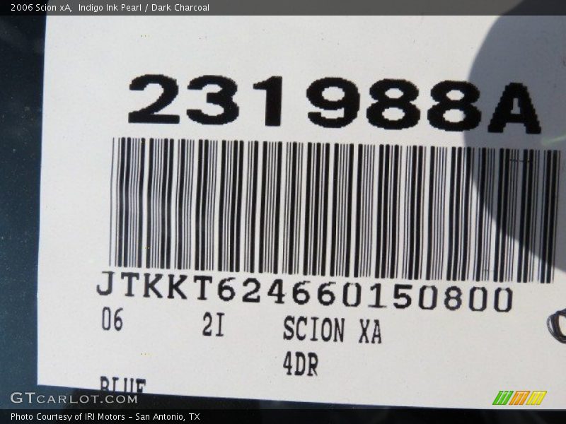 Indigo Ink Pearl / Dark Charcoal 2006 Scion xA