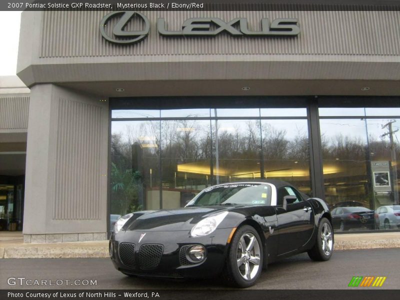 Mysterious Black / Ebony/Red 2007 Pontiac Solstice GXP Roadster