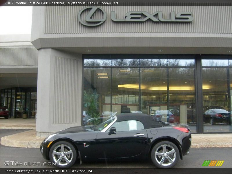Mysterious Black / Ebony/Red 2007 Pontiac Solstice GXP Roadster