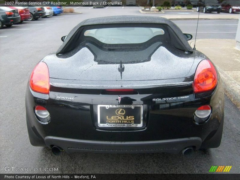 Mysterious Black / Ebony/Red 2007 Pontiac Solstice GXP Roadster