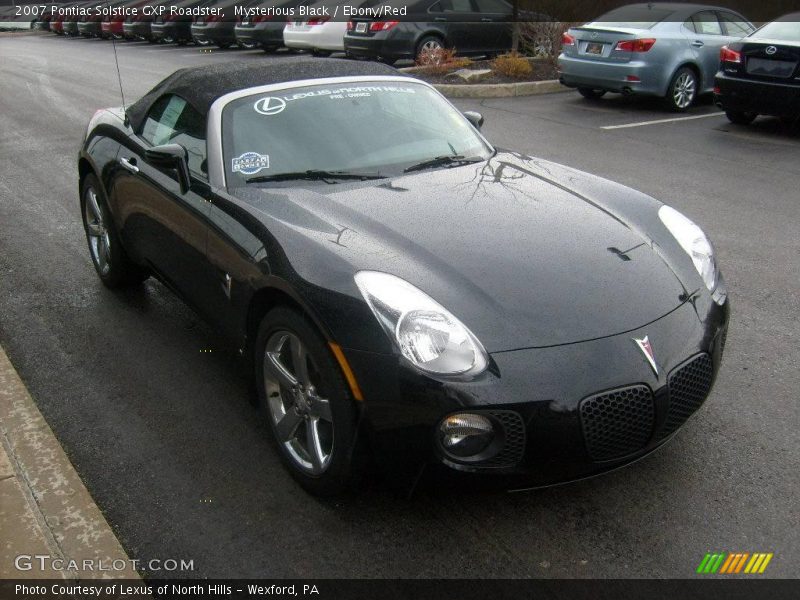 Mysterious Black / Ebony/Red 2007 Pontiac Solstice GXP Roadster