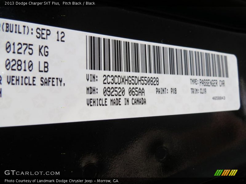 Pitch Black / Black 2013 Dodge Charger SXT Plus