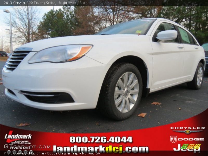 Bright White / Black 2013 Chrysler 200 Touring Sedan