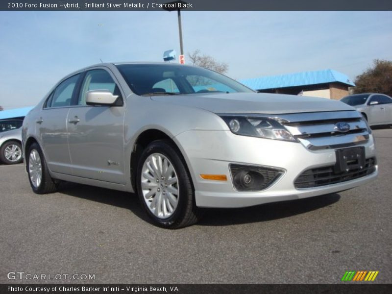 Brilliant Silver Metallic / Charcoal Black 2010 Ford Fusion Hybrid