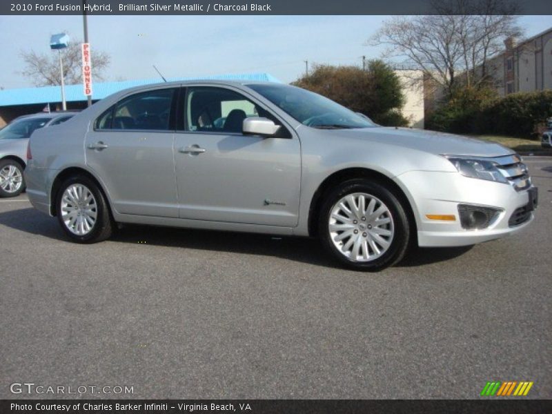 Brilliant Silver Metallic / Charcoal Black 2010 Ford Fusion Hybrid