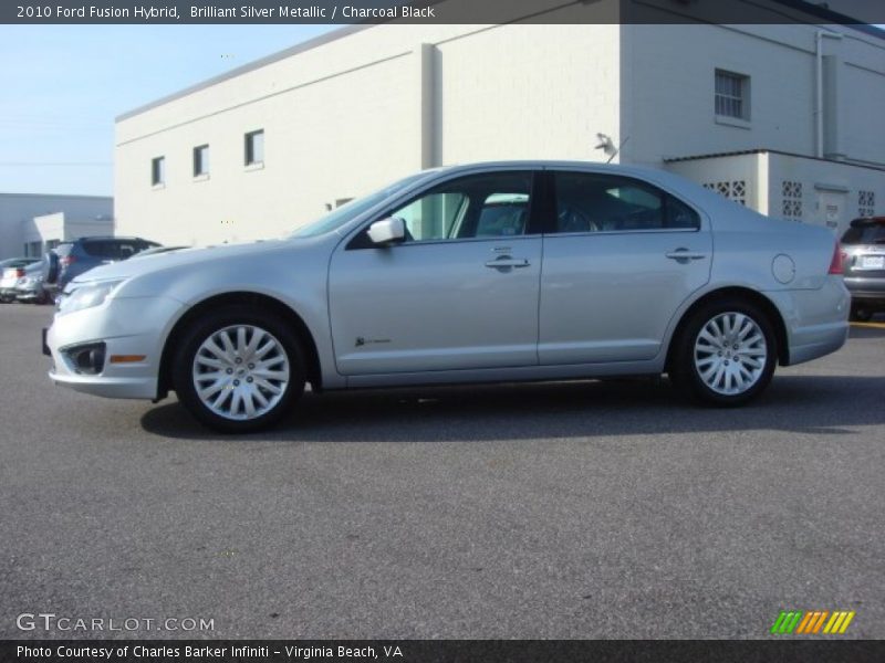 Brilliant Silver Metallic / Charcoal Black 2010 Ford Fusion Hybrid