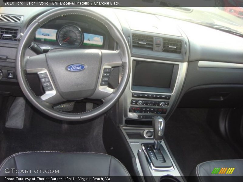 Brilliant Silver Metallic / Charcoal Black 2010 Ford Fusion Hybrid