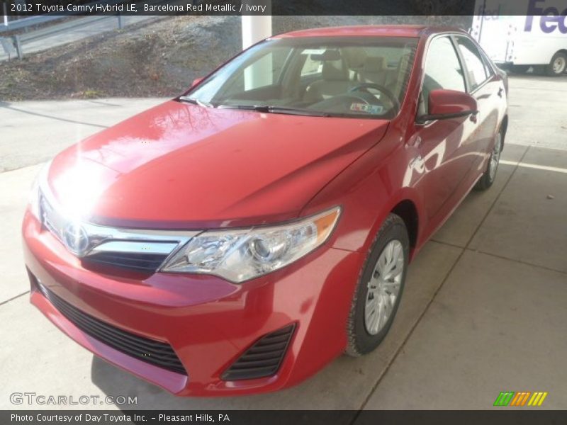 Barcelona Red Metallic / Ivory 2012 Toyota Camry Hybrid LE