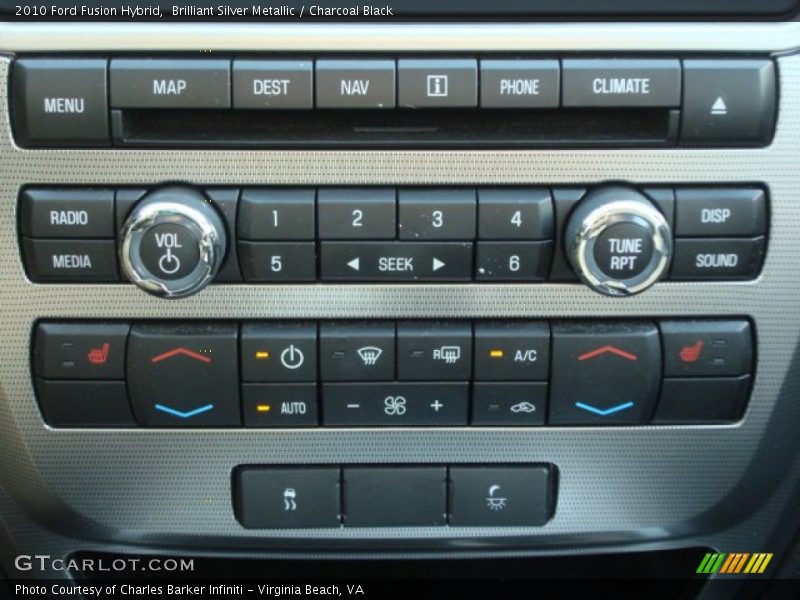 Brilliant Silver Metallic / Charcoal Black 2010 Ford Fusion Hybrid