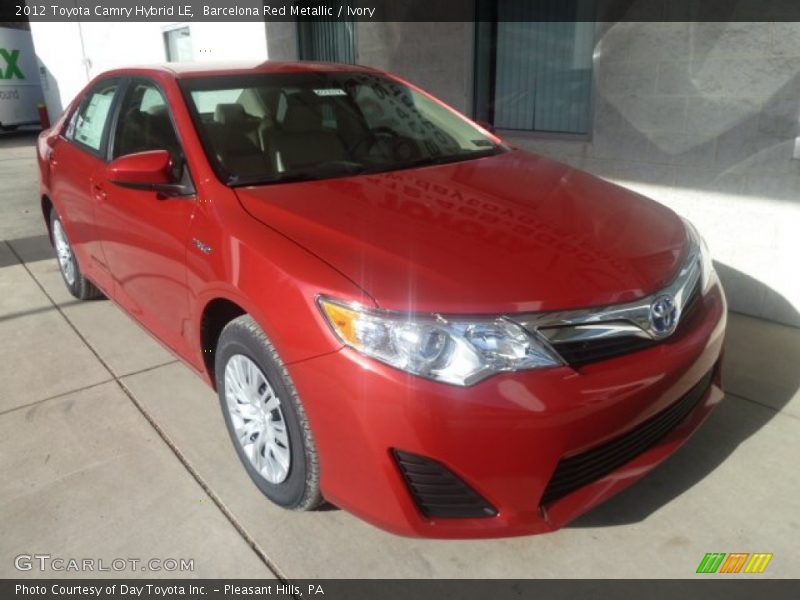 Barcelona Red Metallic / Ivory 2012 Toyota Camry Hybrid LE