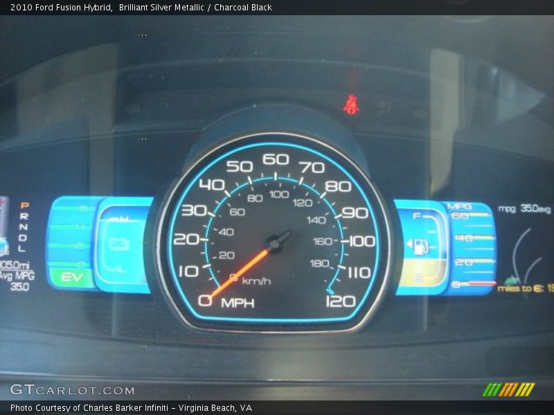 Brilliant Silver Metallic / Charcoal Black 2010 Ford Fusion Hybrid