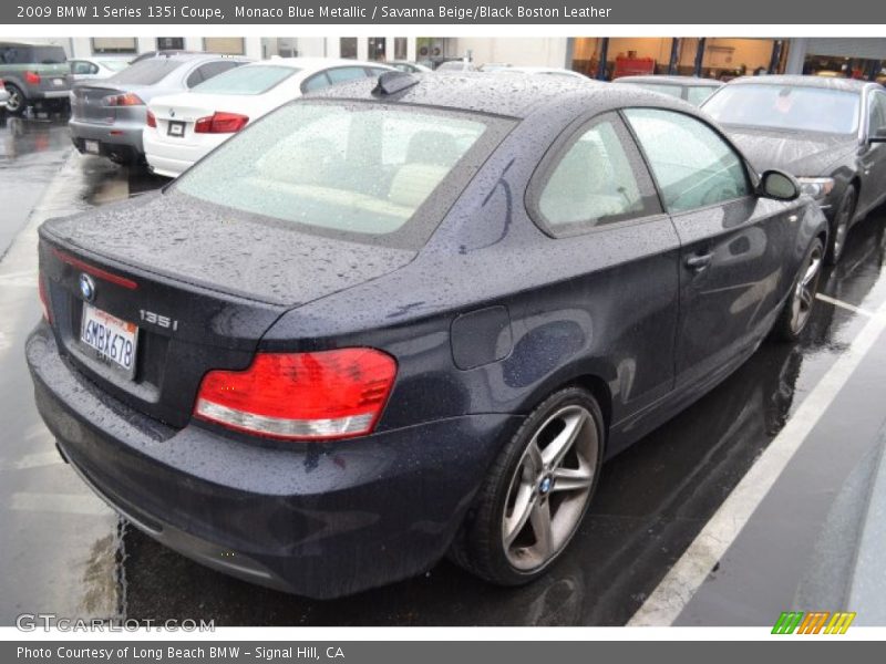 Monaco Blue Metallic / Savanna Beige/Black Boston Leather 2009 BMW 1 Series 135i Coupe