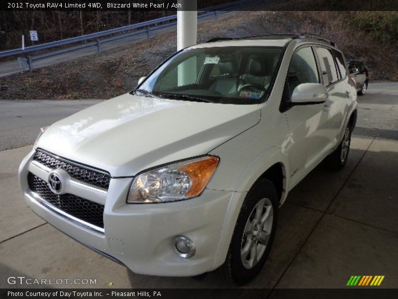 Blizzard White Pearl / Ash 2012 Toyota RAV4 Limited 4WD