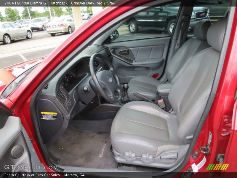 Crimson Dark Red / Gray 2004 Hyundai Elantra GT Hatchback