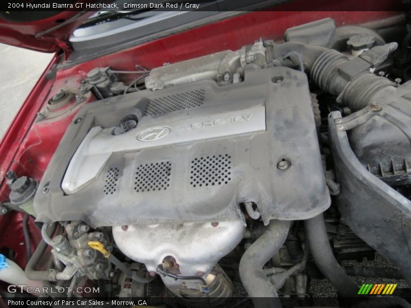 Crimson Dark Red / Gray 2004 Hyundai Elantra GT Hatchback