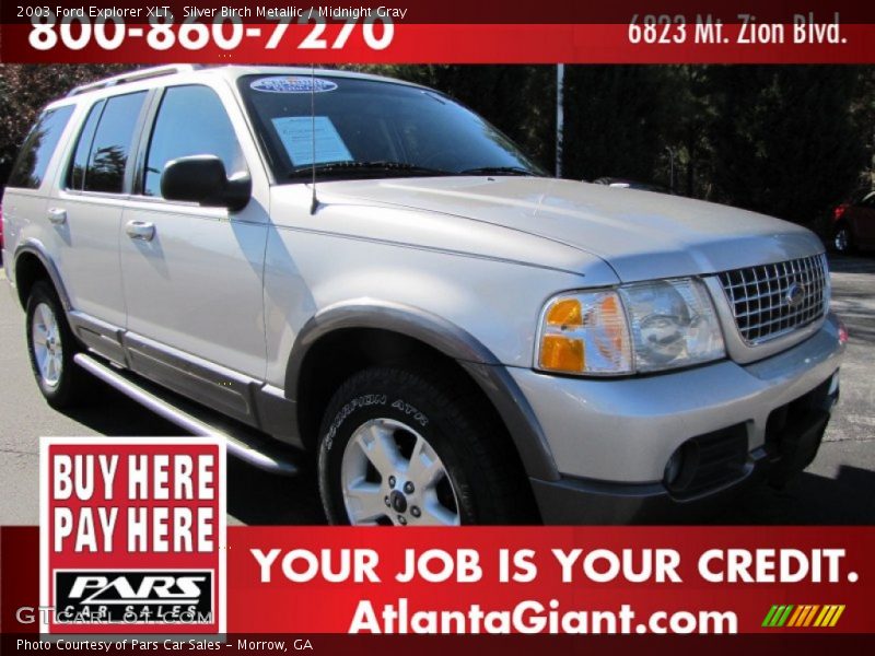 Silver Birch Metallic / Midnight Gray 2003 Ford Explorer XLT