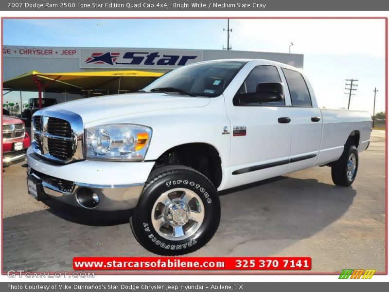 Bright White / Medium Slate Gray 2007 Dodge Ram 2500 Lone Star Edition Quad Cab 4x4