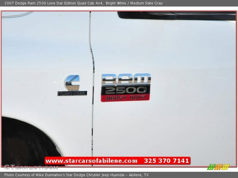 Bright White / Medium Slate Gray 2007 Dodge Ram 2500 Lone Star Edition Quad Cab 4x4