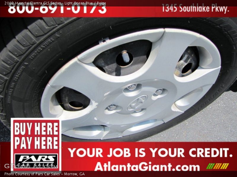 Light Ocean Blue / Beige 2002 Hyundai Elantra GLS Sedan