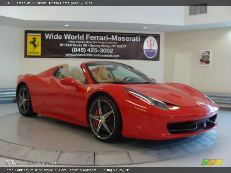 Rosso Corsa (Red) / Beige 2012 Ferrari 458 Spider