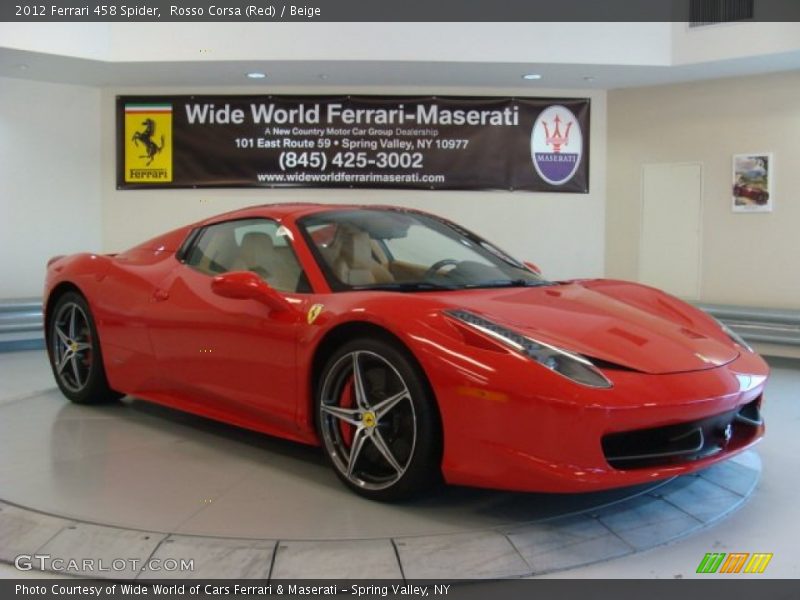 Rosso Corsa (Red) / Beige 2012 Ferrari 458 Spider