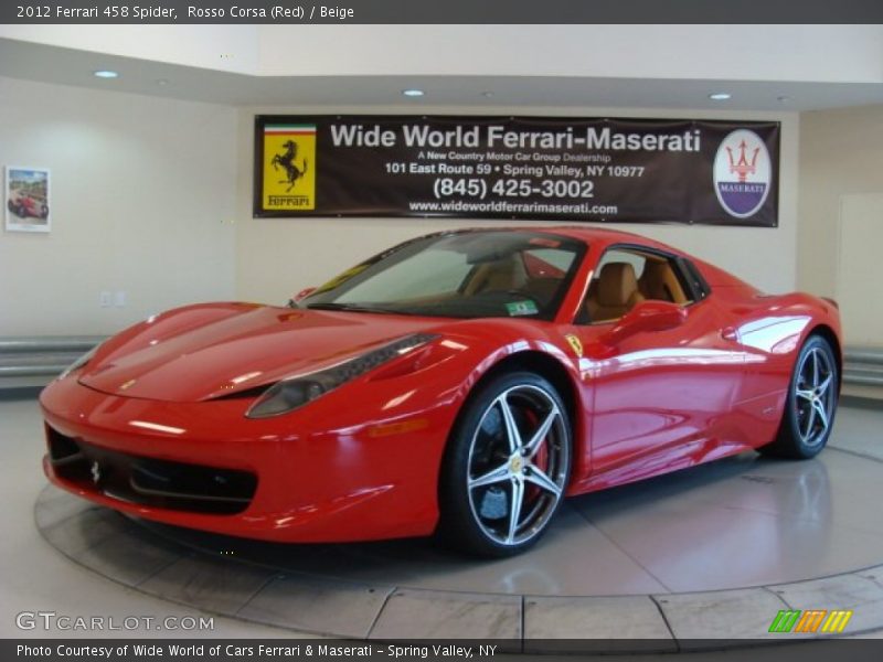 Rosso Corsa (Red) / Beige 2012 Ferrari 458 Spider