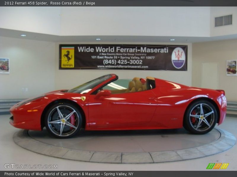 Rosso Corsa (Red) / Beige 2012 Ferrari 458 Spider