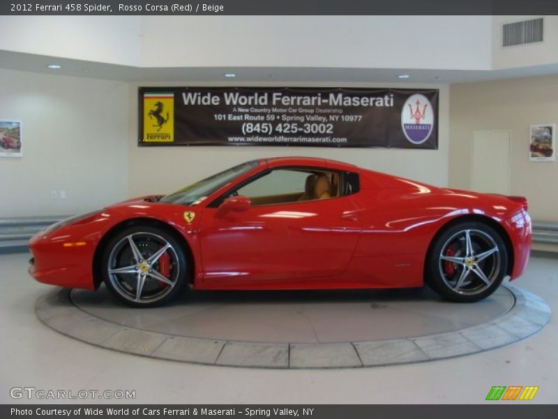 Rosso Corsa (Red) / Beige 2012 Ferrari 458 Spider