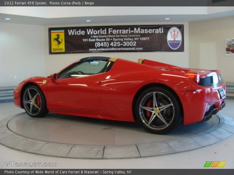 Rosso Corsa (Red) / Beige 2012 Ferrari 458 Spider