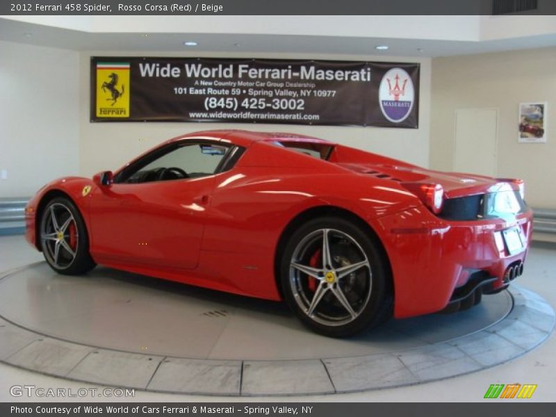 Rosso Corsa (Red) / Beige 2012 Ferrari 458 Spider