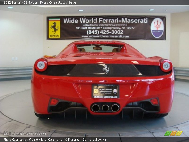Rosso Corsa (Red) / Beige 2012 Ferrari 458 Spider