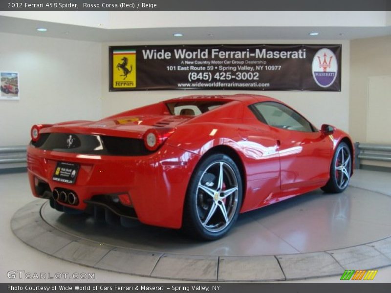 Rosso Corsa (Red) / Beige 2012 Ferrari 458 Spider