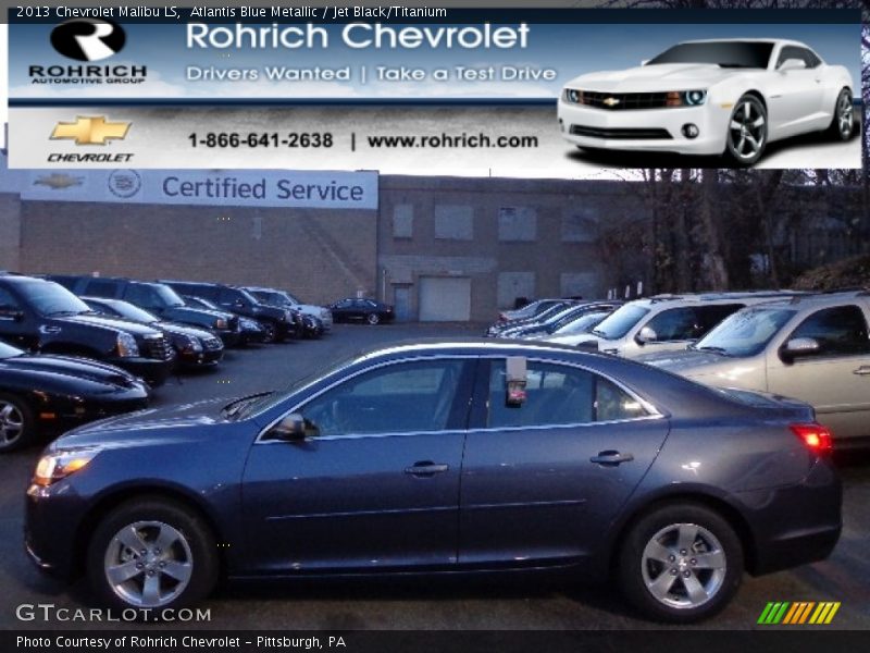 Atlantis Blue Metallic / Jet Black/Titanium 2013 Chevrolet Malibu LS
