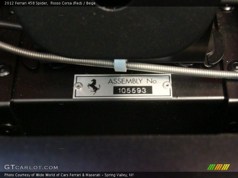 Rosso Corsa (Red) / Beige 2012 Ferrari 458 Spider