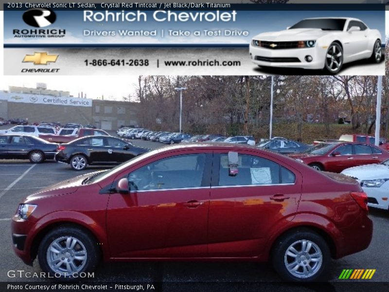 Crystal Red Tintcoat / Jet Black/Dark Titanium 2013 Chevrolet Sonic LT Sedan