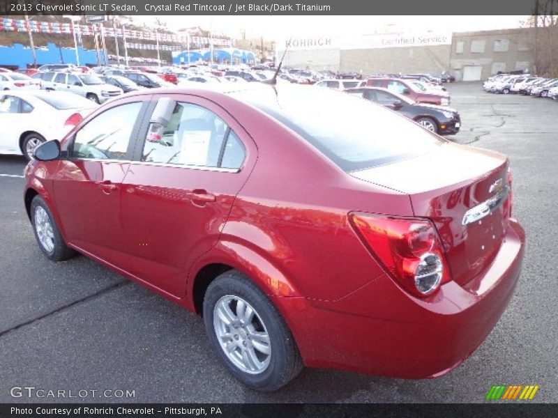 Crystal Red Tintcoat / Jet Black/Dark Titanium 2013 Chevrolet Sonic LT Sedan