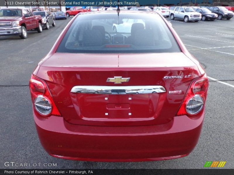 Crystal Red Tintcoat / Jet Black/Dark Titanium 2013 Chevrolet Sonic LT Sedan