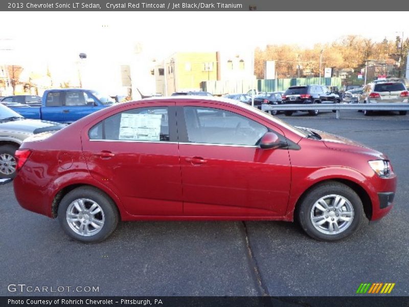 Crystal Red Tintcoat / Jet Black/Dark Titanium 2013 Chevrolet Sonic LT Sedan
