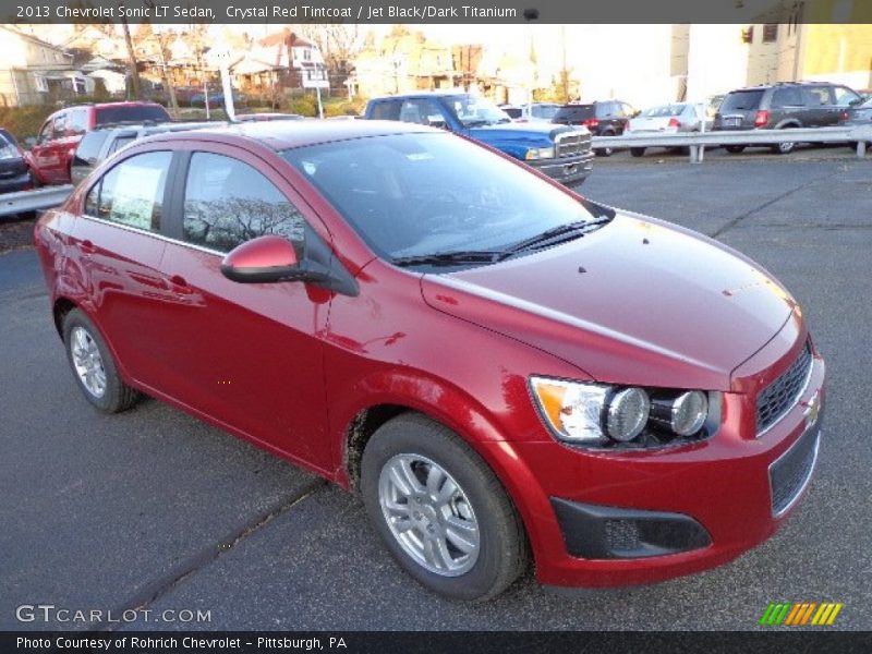 Crystal Red Tintcoat / Jet Black/Dark Titanium 2013 Chevrolet Sonic LT Sedan