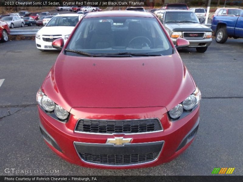Crystal Red Tintcoat / Jet Black/Dark Titanium 2013 Chevrolet Sonic LT Sedan