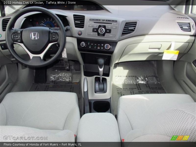 Taffeta White / Stone 2012 Honda Civic LX Sedan