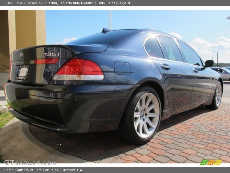 Toledo Blue Metallic / Dark Beige/Beige III 2005 BMW 7 Series 745i Sedan