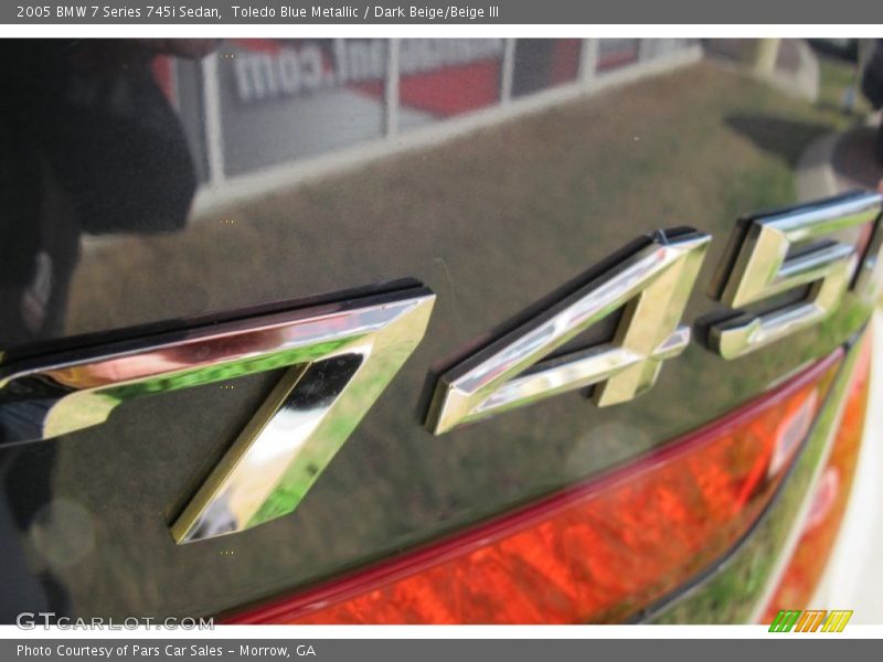 Toledo Blue Metallic / Dark Beige/Beige III 2005 BMW 7 Series 745i Sedan