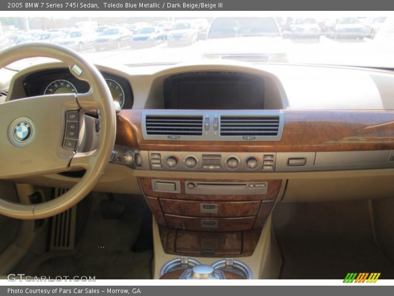 Toledo Blue Metallic / Dark Beige/Beige III 2005 BMW 7 Series 745i Sedan