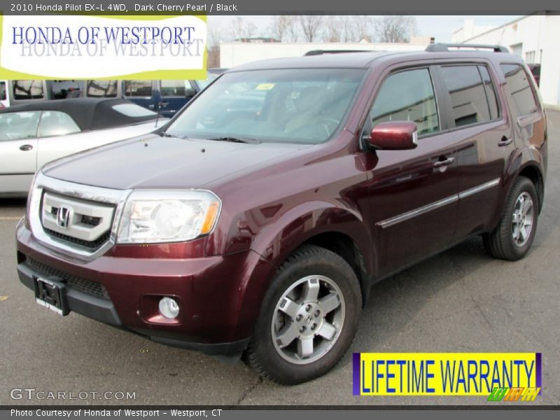 Dark Cherry Pearl / Black 2010 Honda Pilot EX-L 4WD