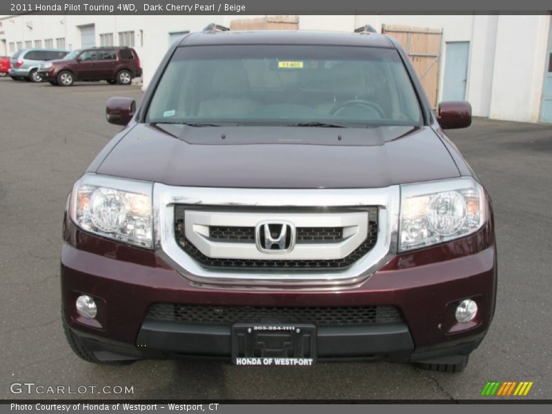 Dark Cherry Pearl / Beige 2011 Honda Pilot Touring 4WD